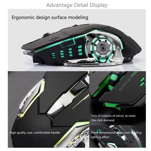 T-Wolf Mini Q13 Wireless Rechargeable Silent Backlit Gaming Mouse - Image 7