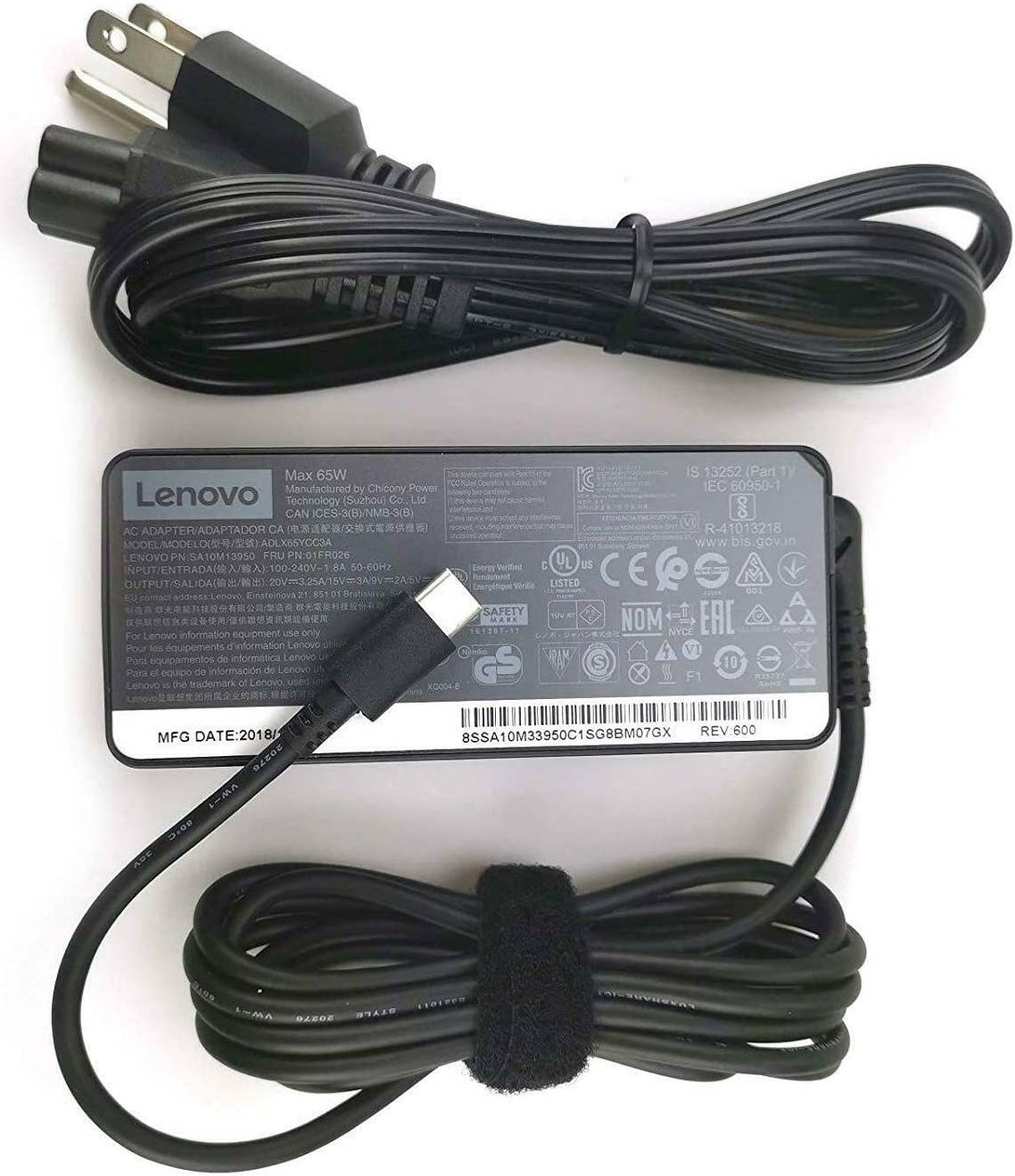 Lenovo Laptop Charger-65w USB Type-C AC Adapter - Image 2