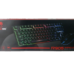 Wireless Gaming Keyboard Mouse Combo Rainbow Backlit 87 Key for PC